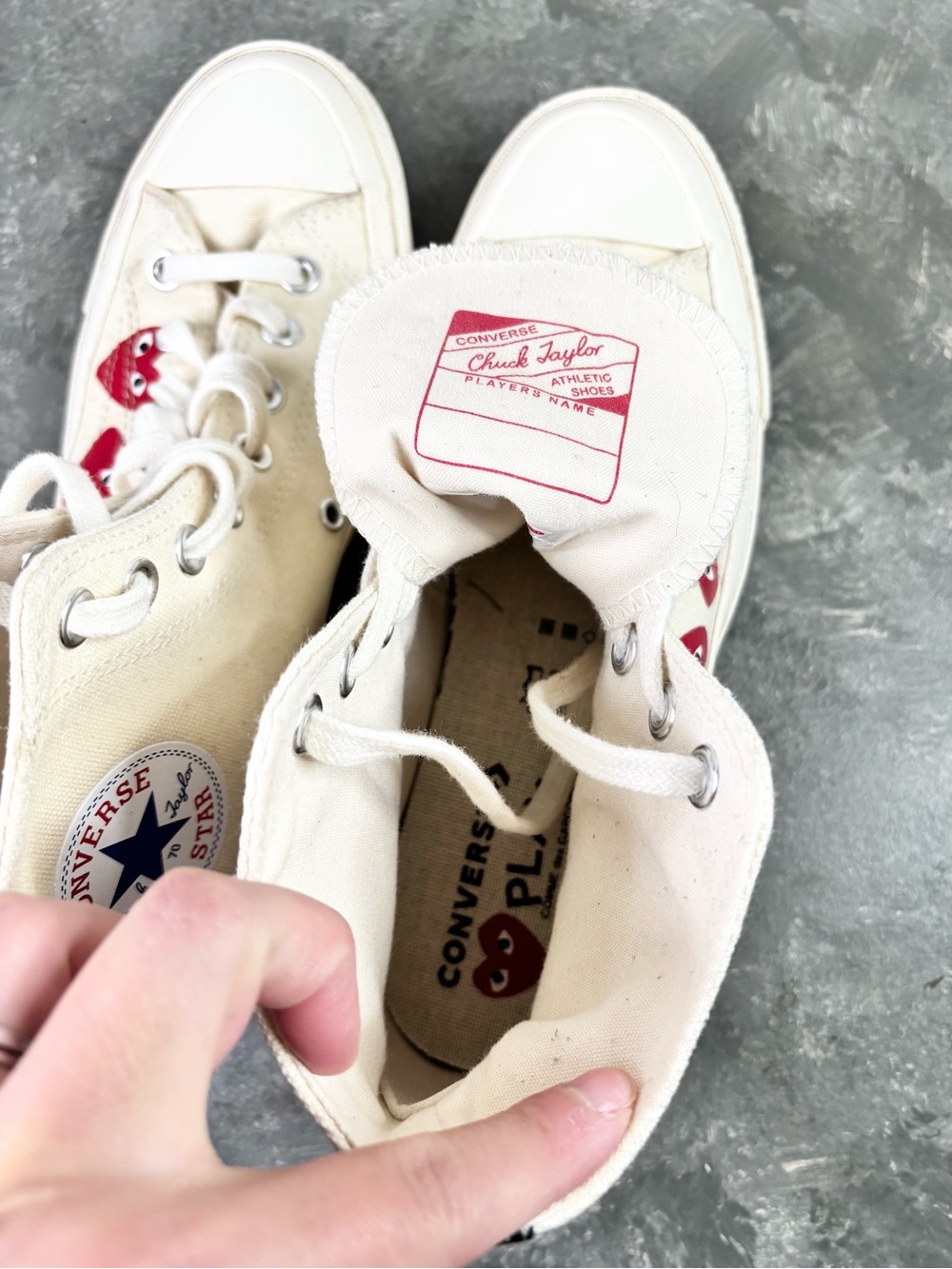 Converse Chuck Taylor All Star 70 Hi Comme des Garcons PLAY Multi-Heart White - Picture 11 of 13